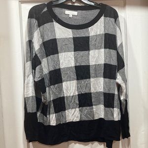 Black and white plaid sweater